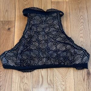Victoria’s Secret Elegant Black & Nude Lace Bra Top - Size L
